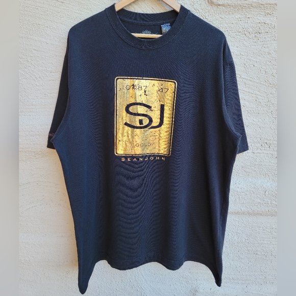 Sean John Original Fit Black & Gold Logo T-Shirt. Size- XXL - Picture 7 of 9
